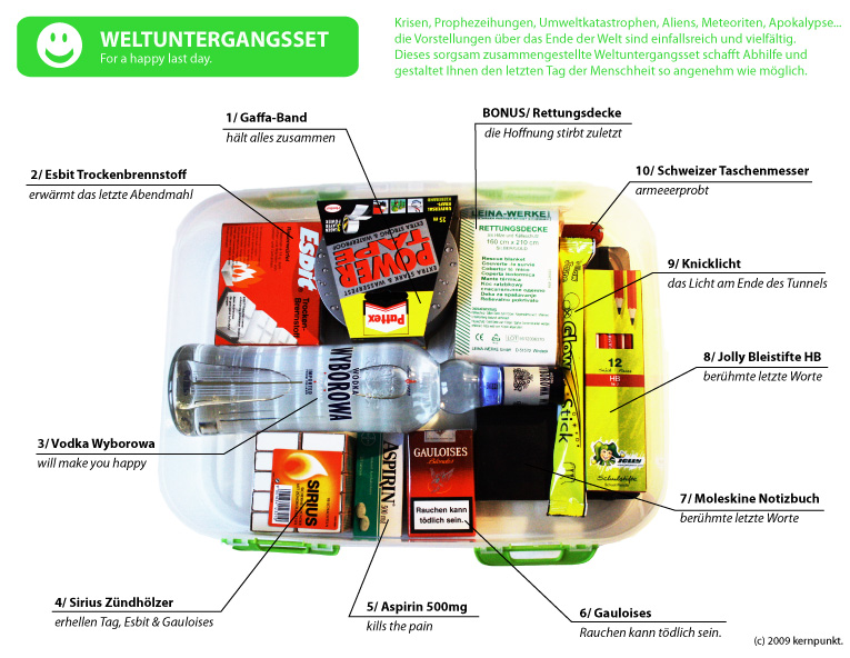 Weltuntergangsset. For a happy last day.